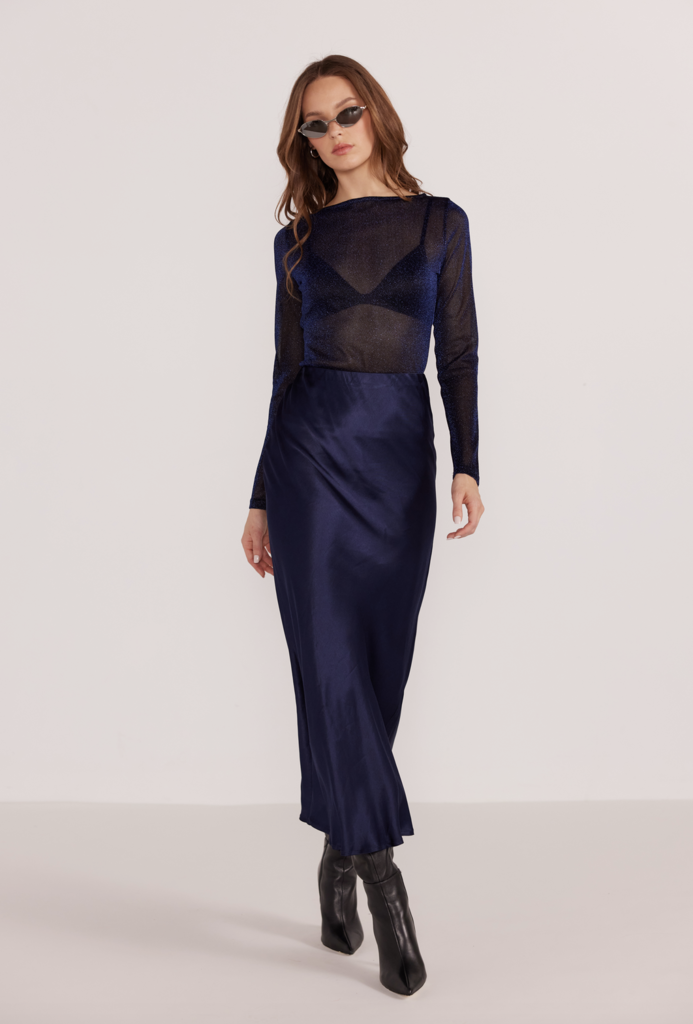 MINKPINK LUMINA BIAS SLIP SKIRT