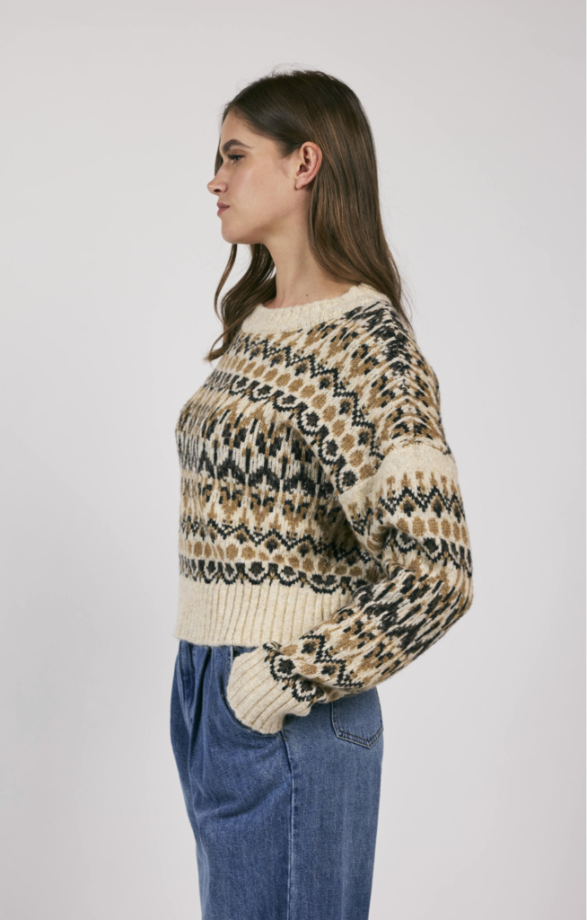 SAGE THE LABEL RURAL NORDIC PATTERN PULLOVER SWEATER
