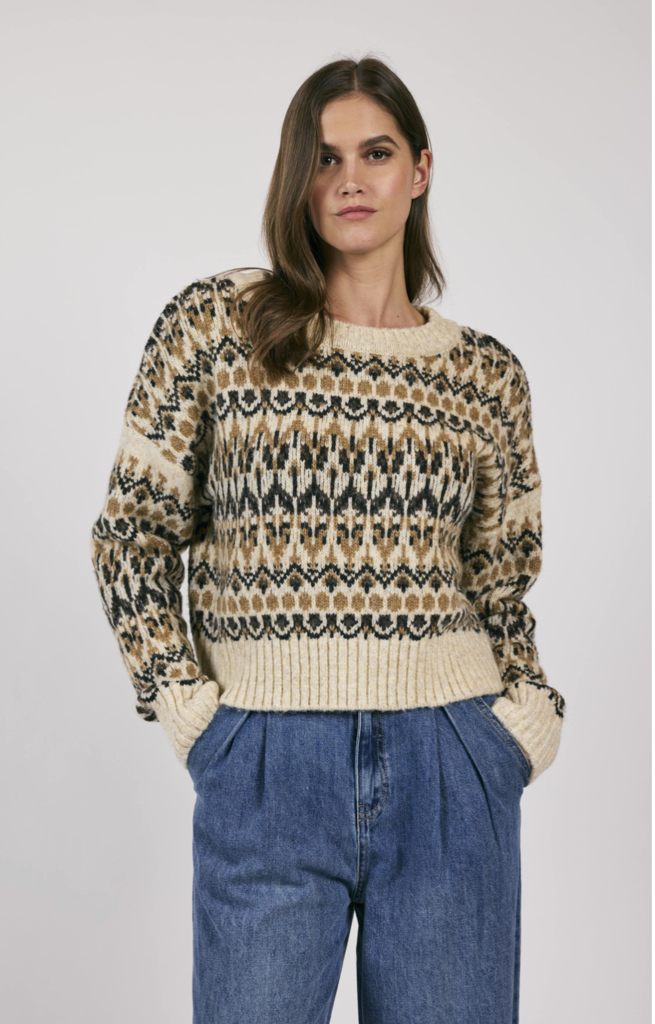 SAGE THE LABEL RURAL NORDIC PATTERN PULLOVER SWEATER