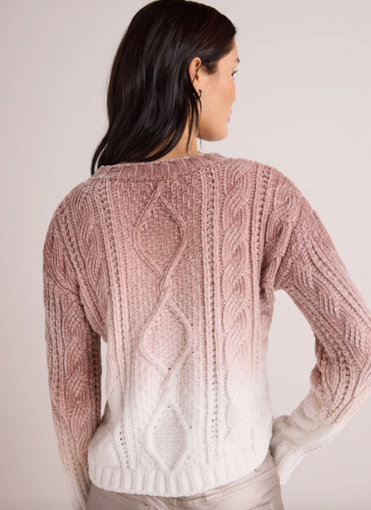 BELLA DAHL CABLE CREW NECK SWEATER