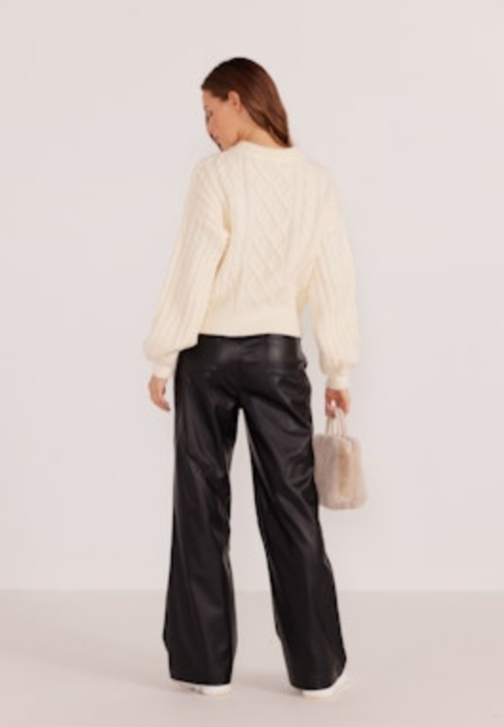 MINKPINK ESTELLE CABLE KNIT SWEATER