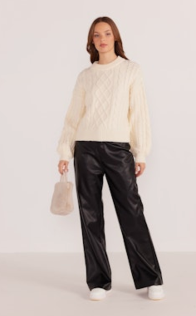 MINKPINK ESTELLE CABLE KNIT SWEATER