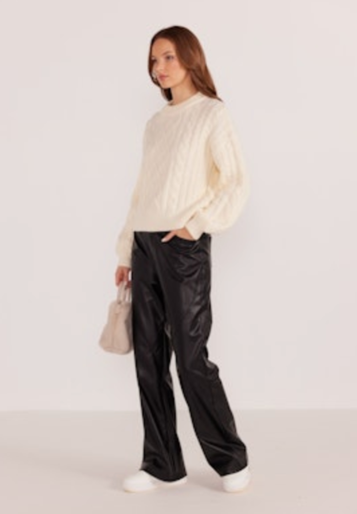 MINKPINK ESTELLE CABLE KNIT SWEATER