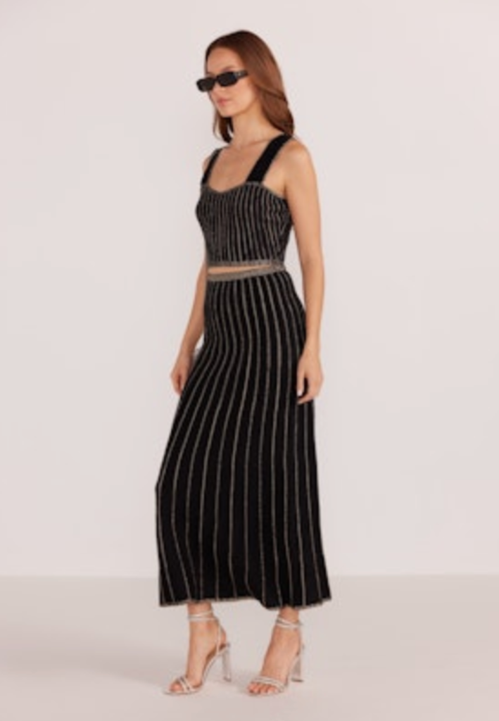 MINKPINK CELIA LUREX STRIPE CROP TOP