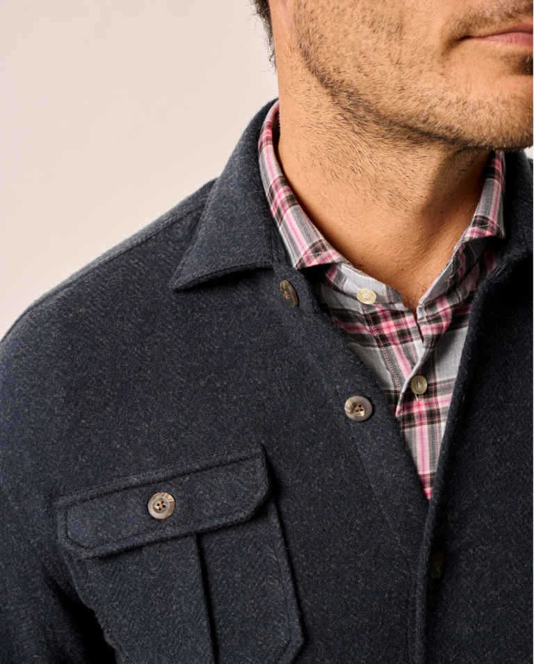 JOHNNIE-O BRIGGS STRETCH KNIT FLANNEL LODGE SHIRT