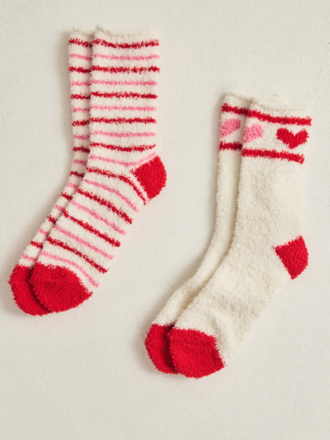 Z SUPPLY LOUNGE 2-PACK PLUSH STRIPE SOCKS