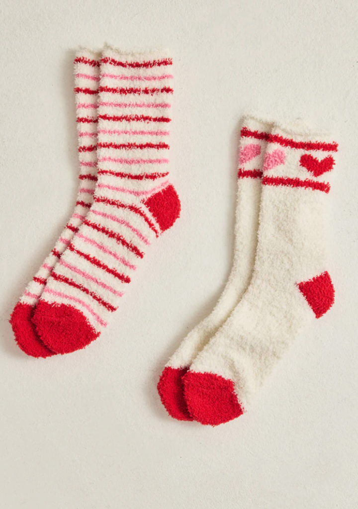 Z SUPPLY LOUNGE 2-PACK PLUSH STRIPE SOCKS
