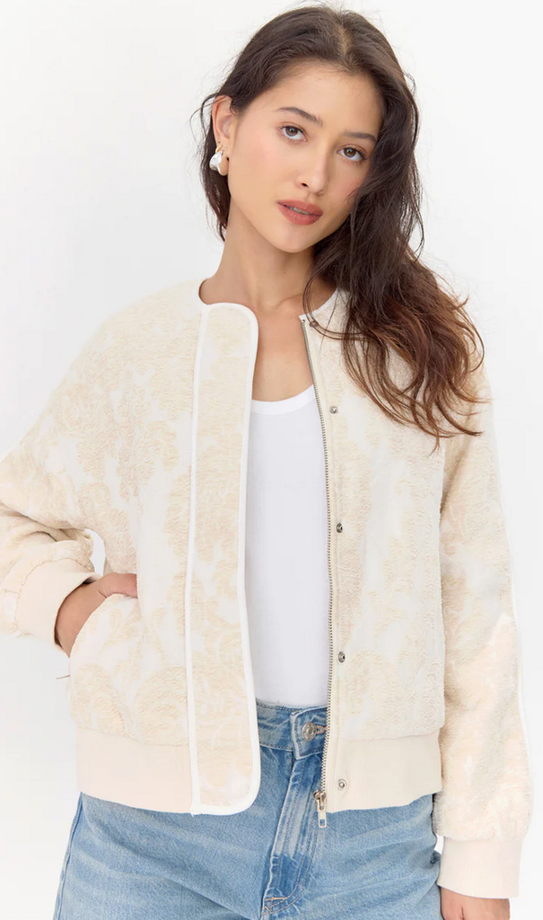 MICAH EMBROIDERED QUILTED BOMBER JACKET