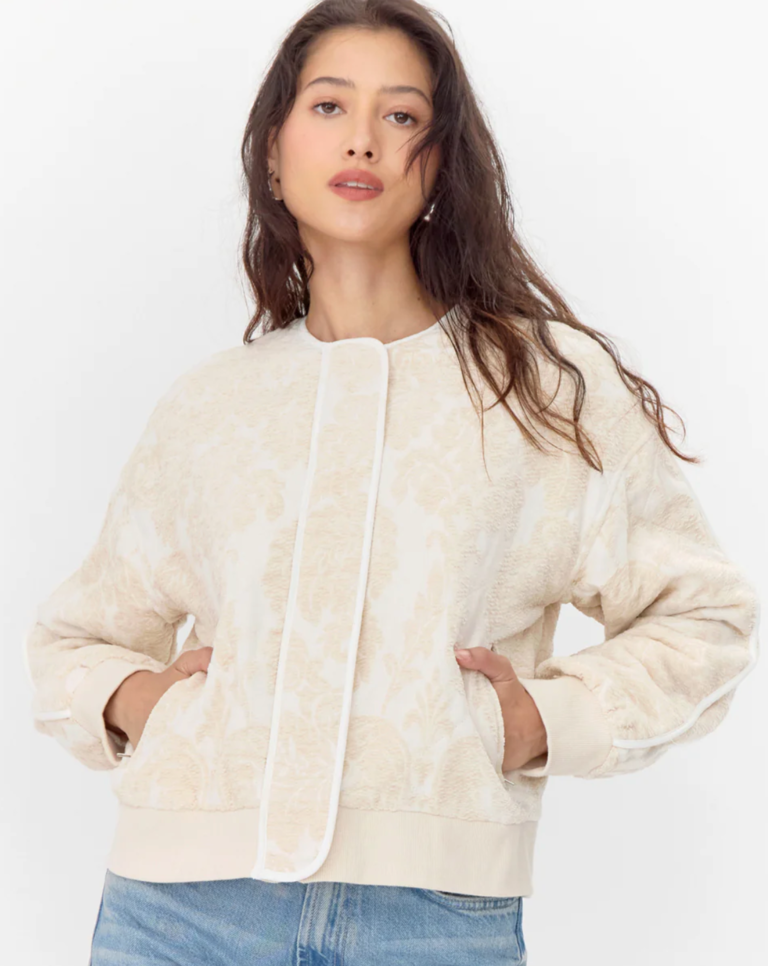MICAH EMBROIDERED QUILTED BOMBER JACKET