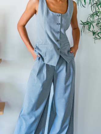 STANLEY WIDE LEG PLEATED TROUSER