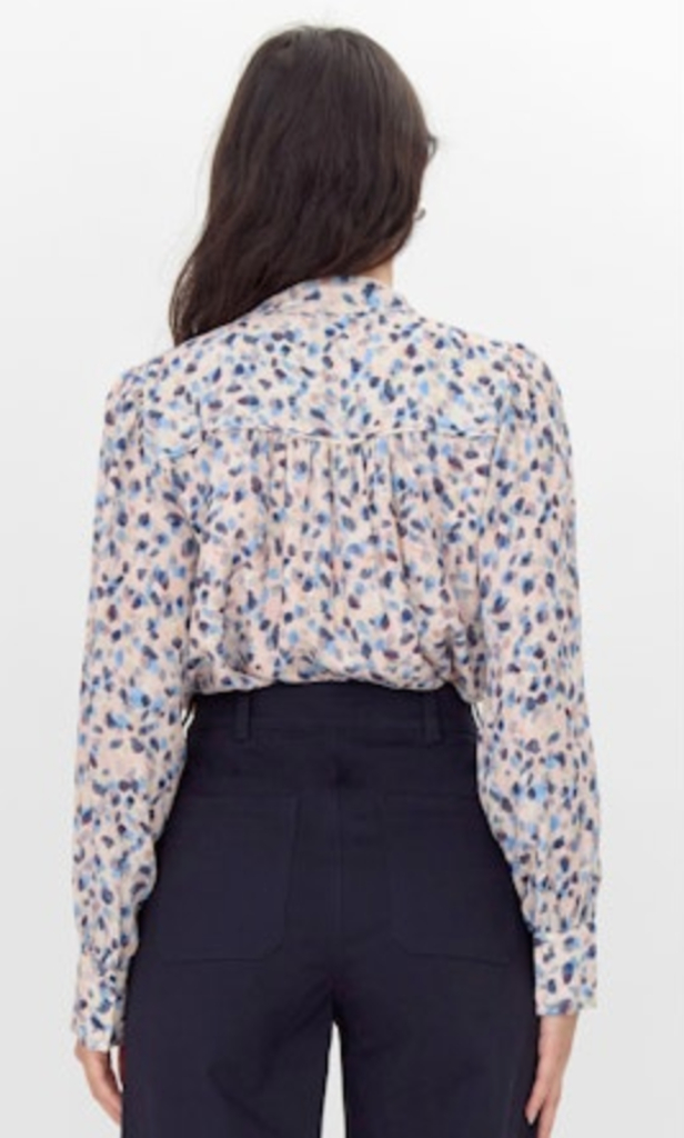 EDNA PRINTED TIE NECK BLOUSE