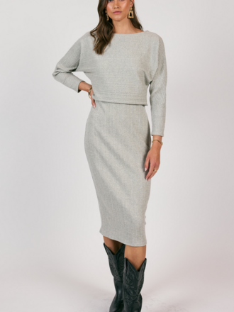 SAGE THE LABEL TAKE A WALK RIBBED KNIT TOP AND DRESS SET