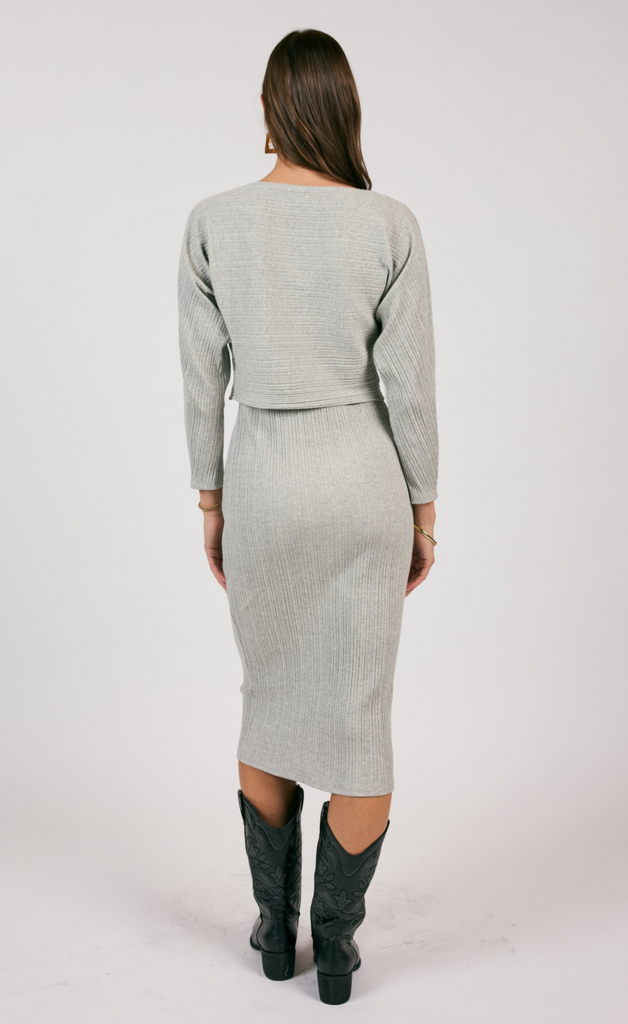 SAGE THE LABEL TAKE A WALK RIBBED KNIT TOP AND DRESS SET