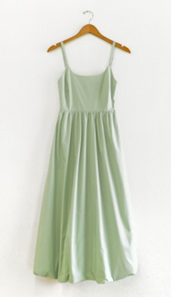 CELINA BALLOON HEM MIDI DRESS