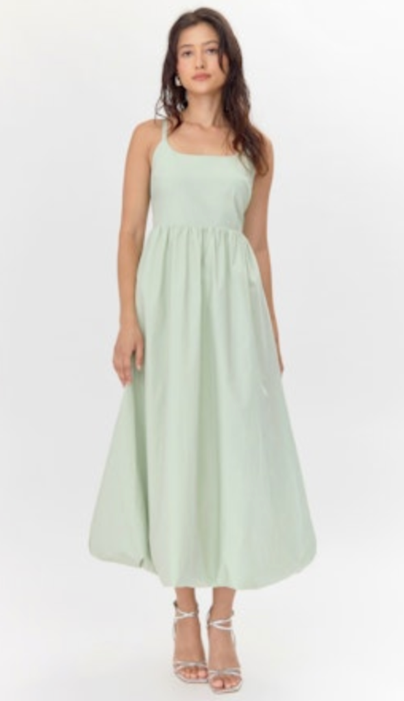 CELINA BALLOON HEM MIDI DRESS