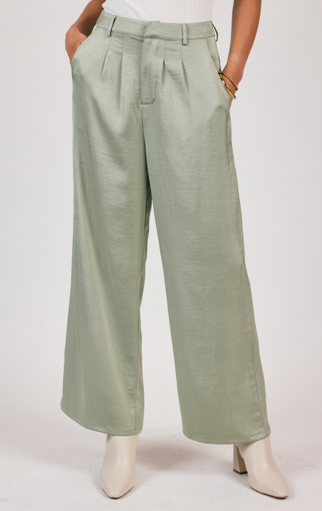 SAGE THE LABEL CULTURE SATIN WIDE LEG PANT