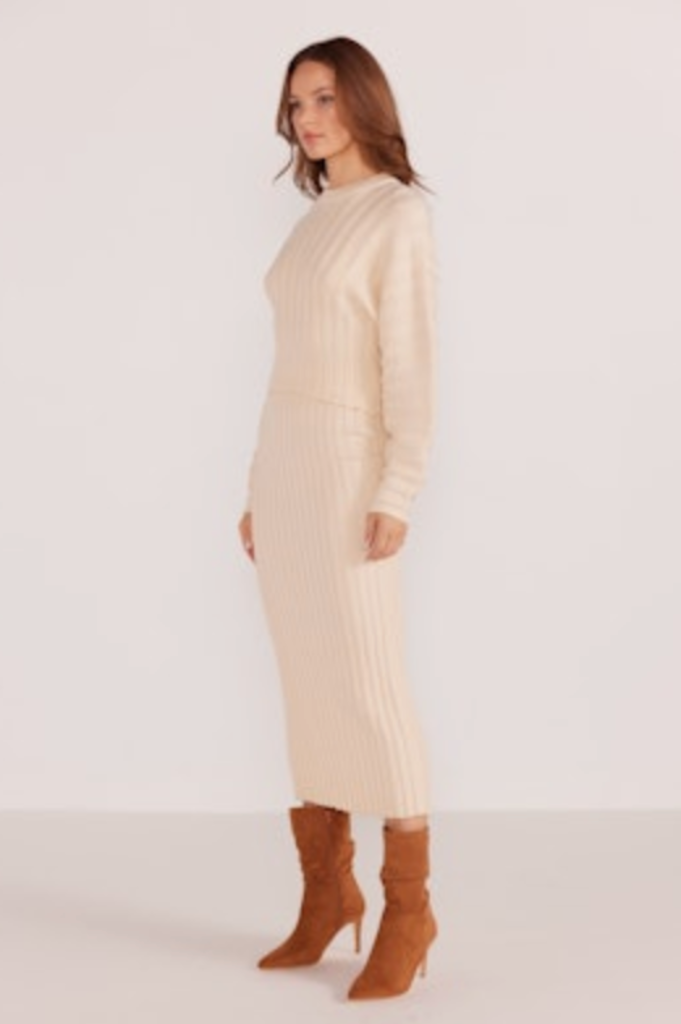 MINKPINK LAYLA SCULPTED RIB SWEATER