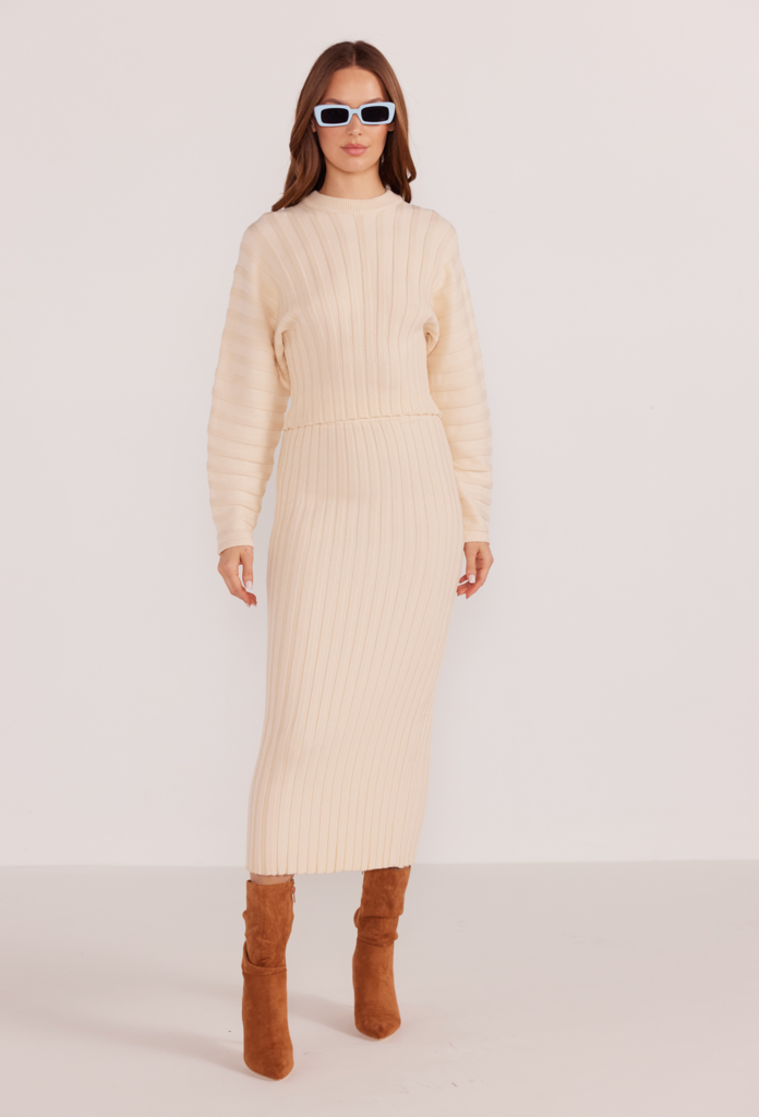 MINKPINK LAYLA SCULPTED RIB SKIRT