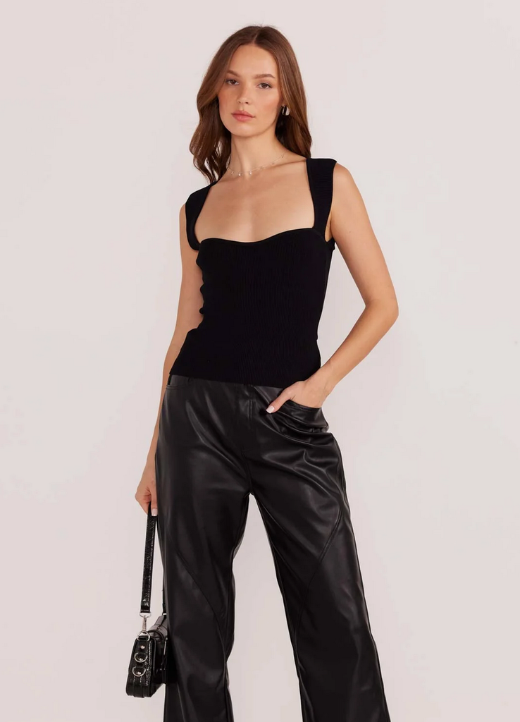 MINKPINK GILDED RIB KNIT TOP