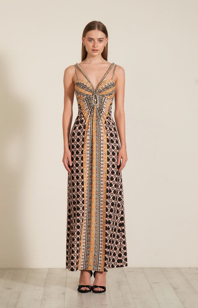 RANNA GILL SIERA CORDED MAXI DRESS