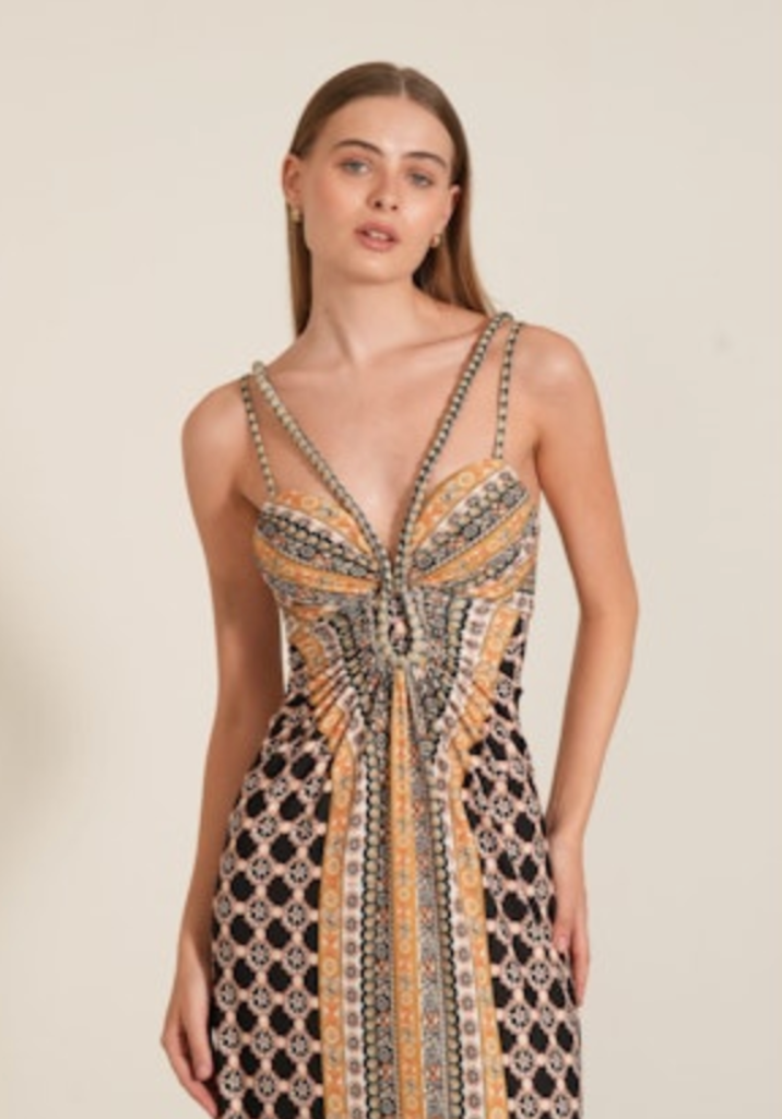 RANNA GILL SIERA CORDED MAXI DRESS