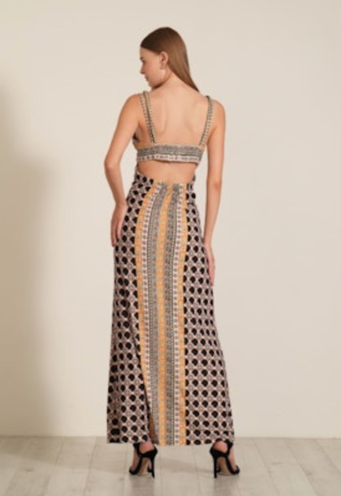 RANNA GILL SIERA CORDED MAXI DRESS