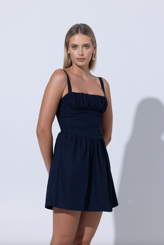 LUSANA JORDIN POPLIN MINI DRESS