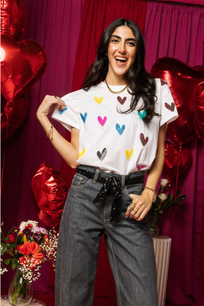 QUEEN OF SPARKLES HEART THIS TEE