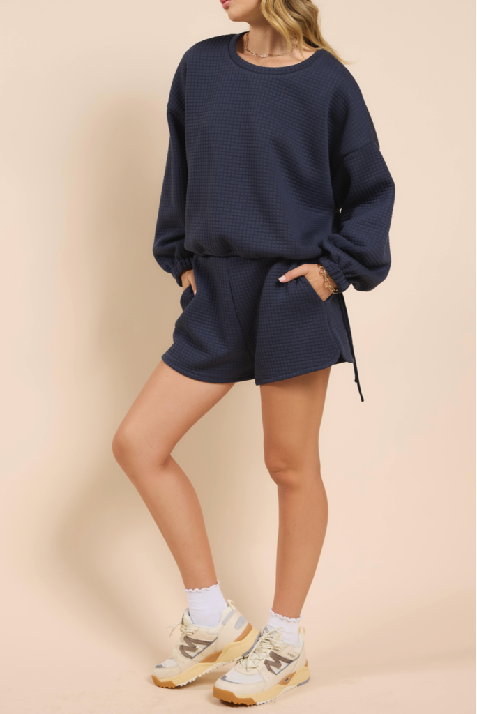 SADIE&SAGE PASTIME TEXTURED TERRY SHORTS