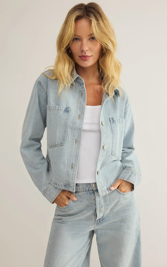 Z SUPPLY ALL DAY CROPPED DENIM JACKET