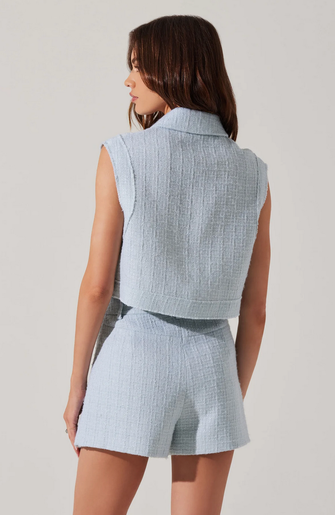 ASTR THE LABEL JHENE TWEED S/L TOP