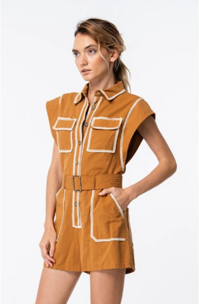 CIEBON CROCHET TRIM ROMPER