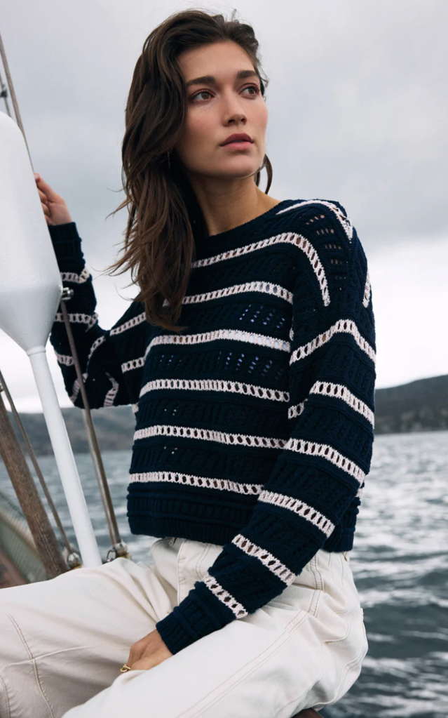 Z SUPPLY ESTERO STRIPE CROPPED SWEATER