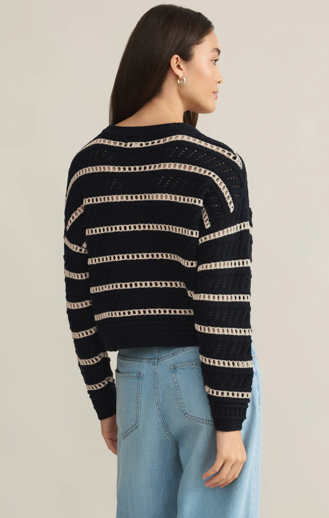 Z SUPPLY ESTERO STRIPE CROPPED SWEATER