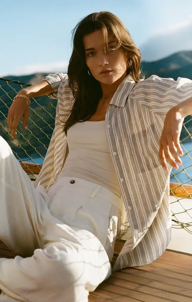 Z SUPPLY THE PERFECT LINEN STRIPE TOP