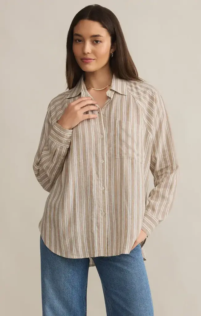 Z SUPPLY THE PERFECT LINEN STRIPE TOP