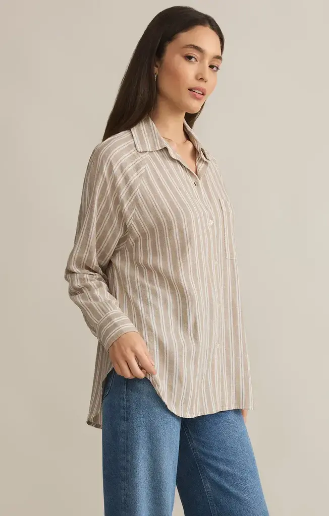 Z SUPPLY THE PERFECT LINEN STRIPE TOP