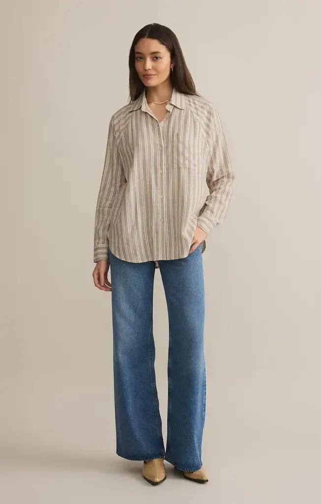 Z SUPPLY THE PERFECT LINEN STRIPE TOP