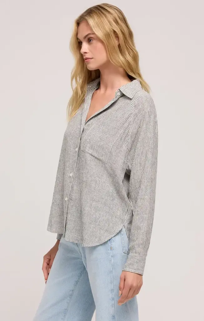 Z SUPPLY THE PERFECT LINEN STRIPE TOP