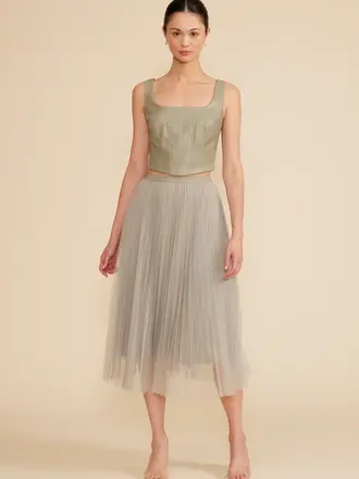 Lucy Paris SHARLENE PLEATED TULLE SKIRT