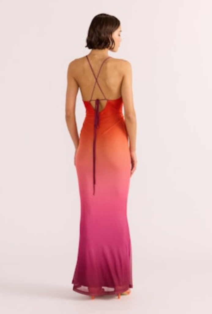 MINKPINK COSIMA OMBRE MESH MAXI DRESS