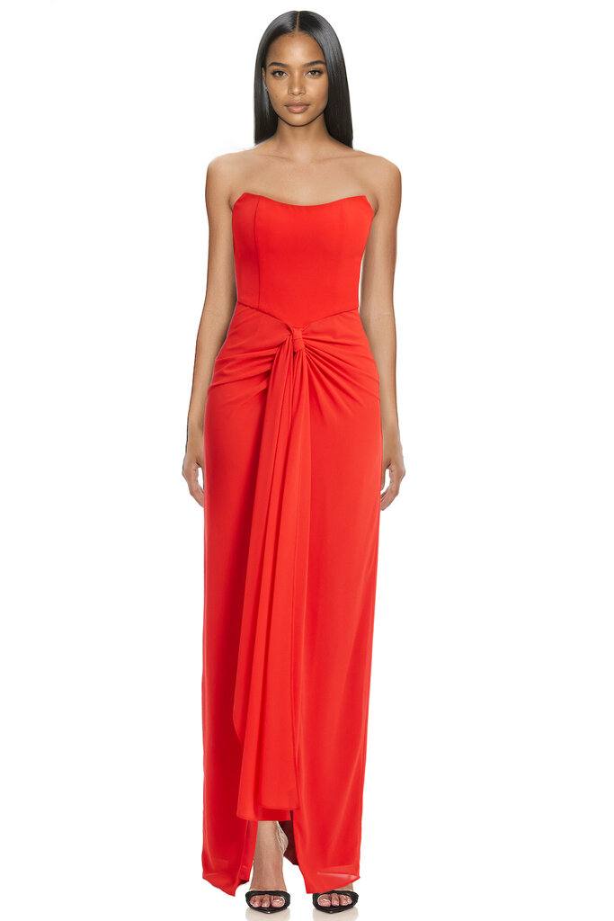 JEWEL BADGLEY MISCHKA DAISY S/L DRAPED WAIST GOWN