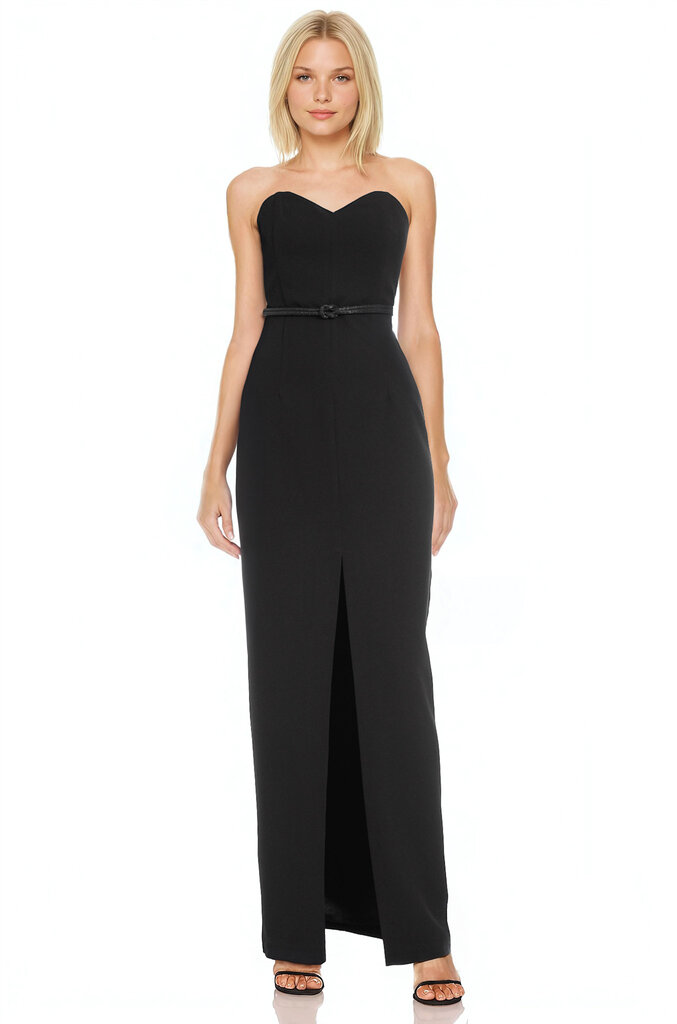 JEWEL BADGLEY MISCHKA DELPHINE BELTED S/L COLUMN GOWN