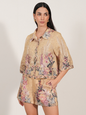 RANNA GILL PETRA CROPPED COLLAR BLOUSE