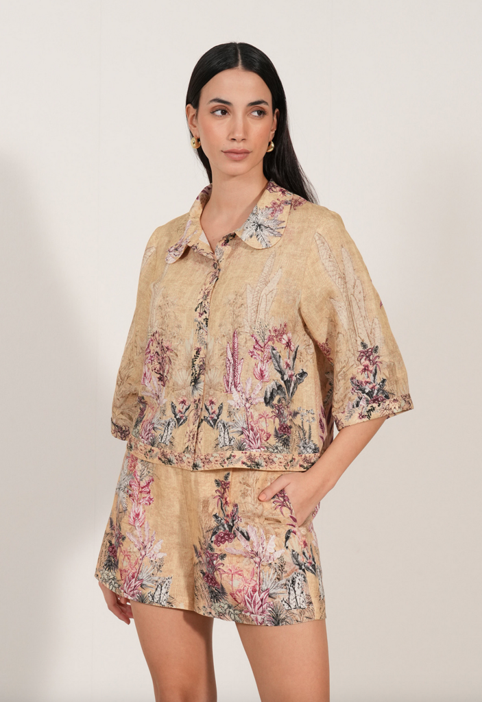 RANNA GILL PETRA CROPPED COLLAR BLOUSE