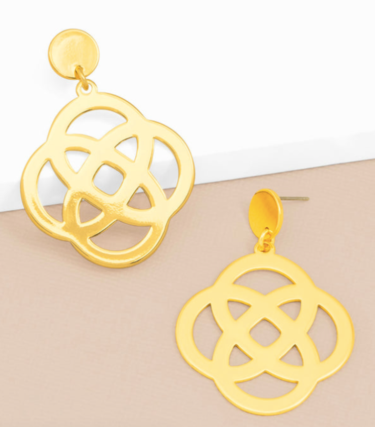 WINNIE METAL FLOWER DROP EARRING