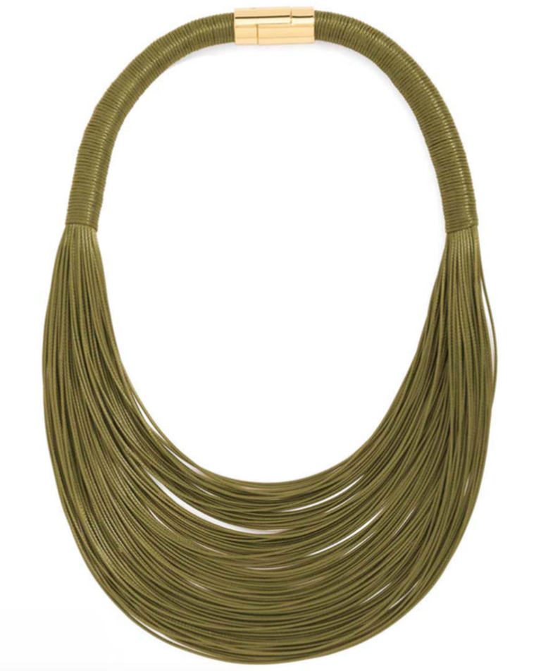 BLAIRE LAYERED LEATHER ROPE COLLAR NECKLACE
