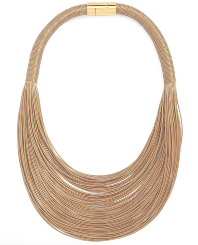 BLAIRE LAYERED LEATHER ROPE COLLAR NECKLACE