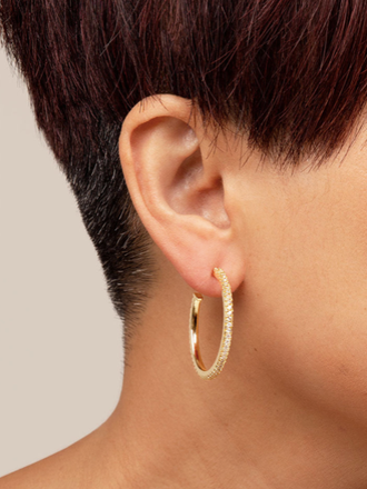 PAVE HOOP EARRING