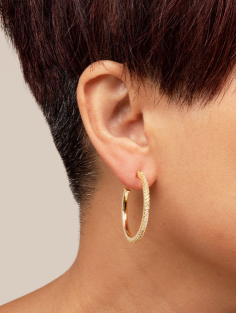 PAVE HOOP EARRING